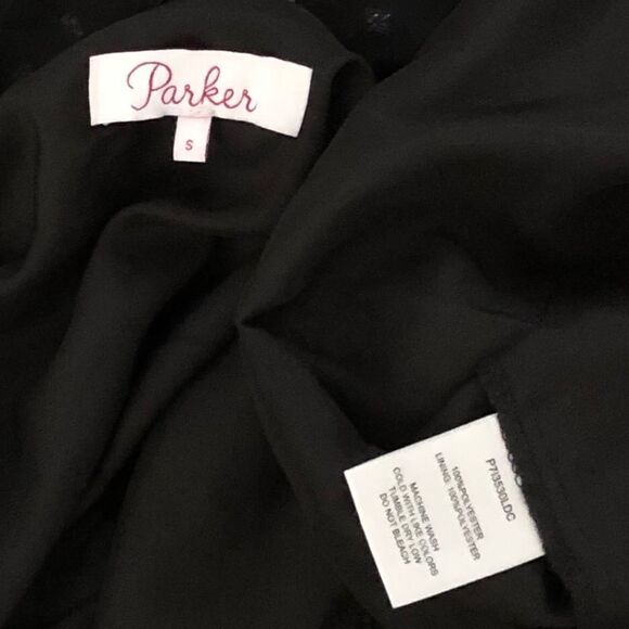 PARKER Black Ruffle Cocktail Dress! Size S. - Picture 7 of 8